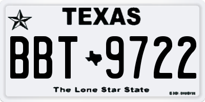 TX license plate BBT9722