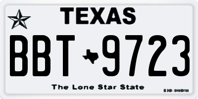 TX license plate BBT9723