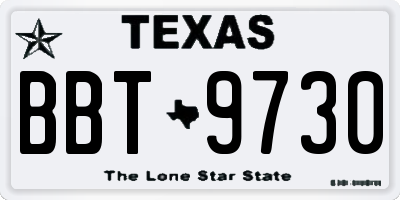 TX license plate BBT9730