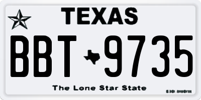 TX license plate BBT9735