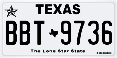 TX license plate BBT9736