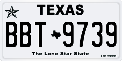 TX license plate BBT9739