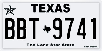 TX license plate BBT9741