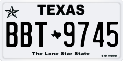 TX license plate BBT9745