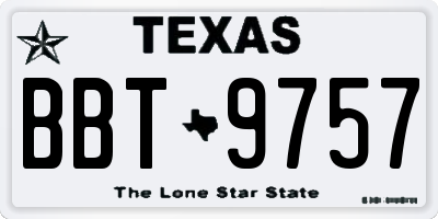 TX license plate BBT9757