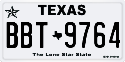 TX license plate BBT9764