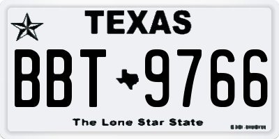TX license plate BBT9766