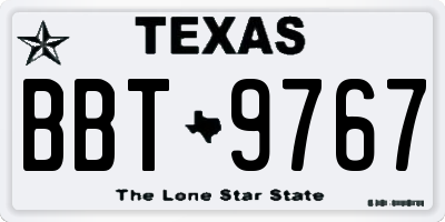 TX license plate BBT9767