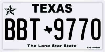 TX license plate BBT9770