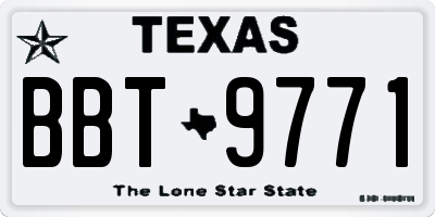 TX license plate BBT9771