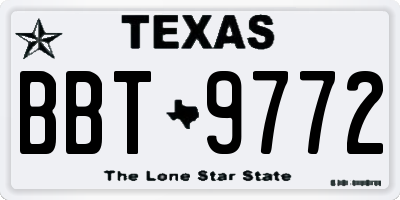 TX license plate BBT9772