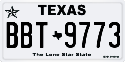 TX license plate BBT9773