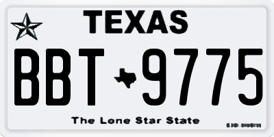 TX license plate BBT9775