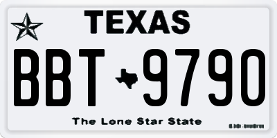 TX license plate BBT9790