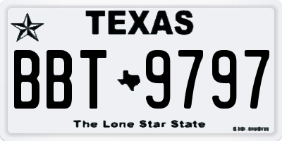 TX license plate BBT9797