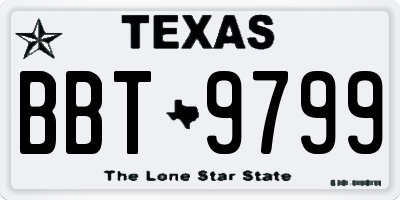 TX license plate BBT9799