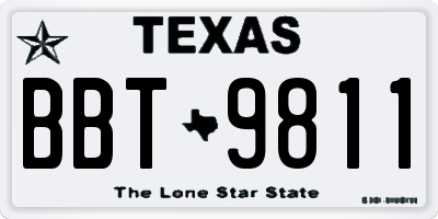 TX license plate BBT9811