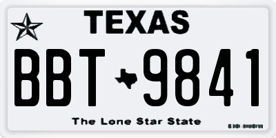 TX license plate BBT9841