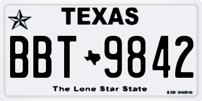 TX license plate BBT9842