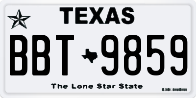 TX license plate BBT9859