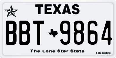 TX license plate BBT9864