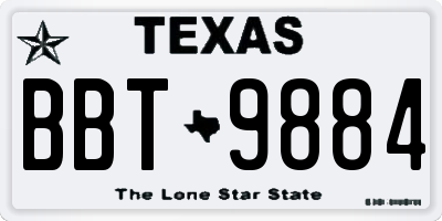TX license plate BBT9884