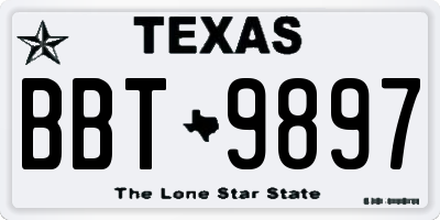 TX license plate BBT9897
