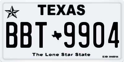 TX license plate BBT9904