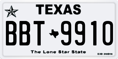 TX license plate BBT9910