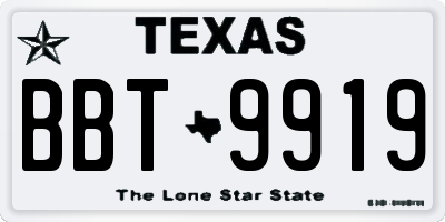 TX license plate BBT9919