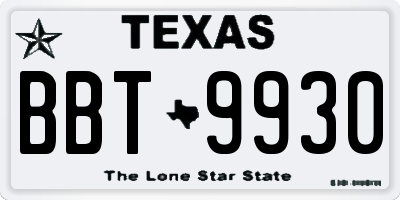 TX license plate BBT9930