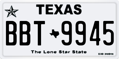 TX license plate BBT9945