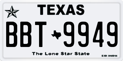 TX license plate BBT9949