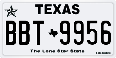 TX license plate BBT9956