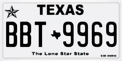 TX license plate BBT9969
