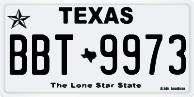 TX license plate BBT9973