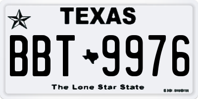 TX license plate BBT9976