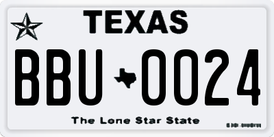 TX license plate BBU0024