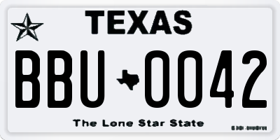TX license plate BBU0042