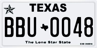 TX license plate BBU0048