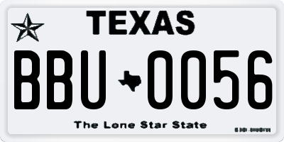 TX license plate BBU0056