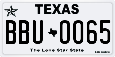 TX license plate BBU0065