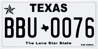 TX license plate BBU0076