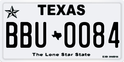 TX license plate BBU0084