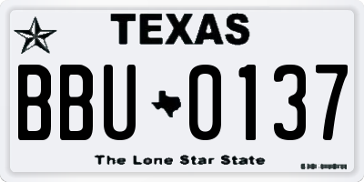 TX license plate BBU0137