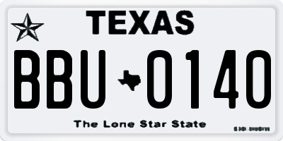 TX license plate BBU0140