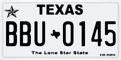 TX license plate BBU0145