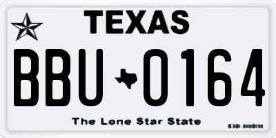 TX license plate BBU0164