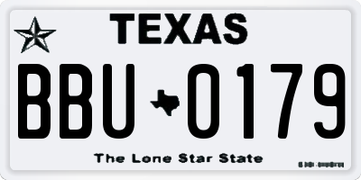 TX license plate BBU0179