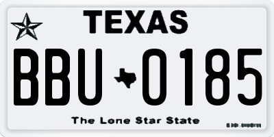 TX license plate BBU0185